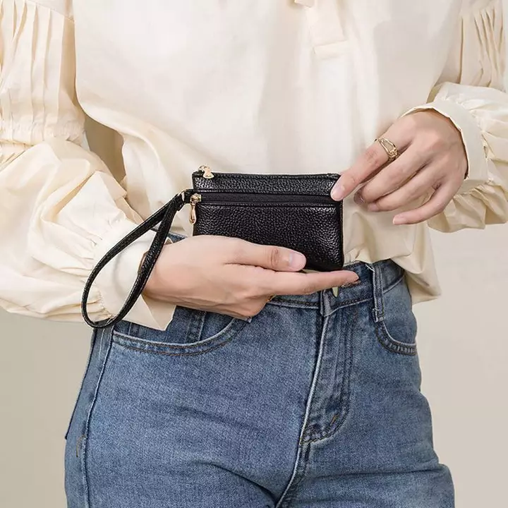 HH Nữ Ví Mini Da PU Nữ Ví Đựng Thẻ Ví Đựng Tiền Xu Ví Ngắn Ví Nhỏ Dây Kéo Móc Khóa Túi Ly Hợp Ví TH – 2