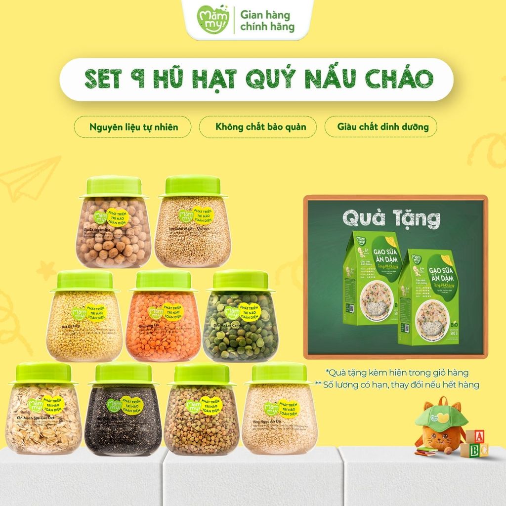 Combo 9 loại hạt ăn dặm Mămmy nhập khẩu chứa nhiều vitamin và dinh dưỡng cho bé cho bé từ 6 tháng