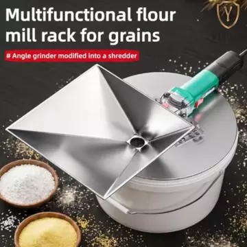 Máy mài thức ăn YITAQI, có màn hình Máy mài ngô bằng thép không gỉ, Bộ chuyển đổi sửa đổi Đế sửa đổi Máy mài DIY Máy mài nhỏ Máy mài hạt Máy mài lúa mì
