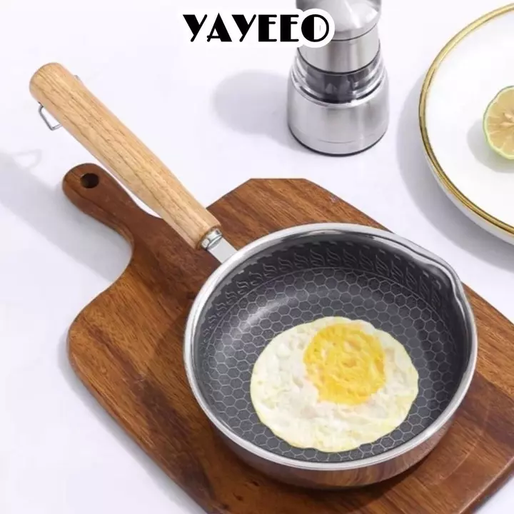 Chảo chống dính YAYEEO, Chảo chiên bề mặt chống dính bằng thép không gỉ, Chảo chiên đa năng Chảo chống dính không phủ cắm trại ngoài trời