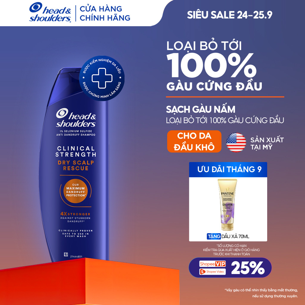 Dầu Gội Làm Sạch Và Ngăn Ngừa Gàu Nấm Dai Dẳng HEAD & SHOULDERS Clinical Strength Cho Da Đầu Khô/ Ngứa/ Dầu Nhờn 400ML
