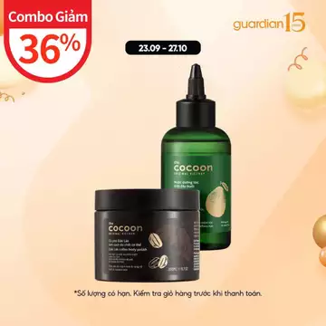 Combo Nước Dưỡng Tóc Tinh Dầu Bưởi Cocoon 140ml & Cà Phê Đắk Lắk Làm Sạch Da Chết Cocoon 200ml