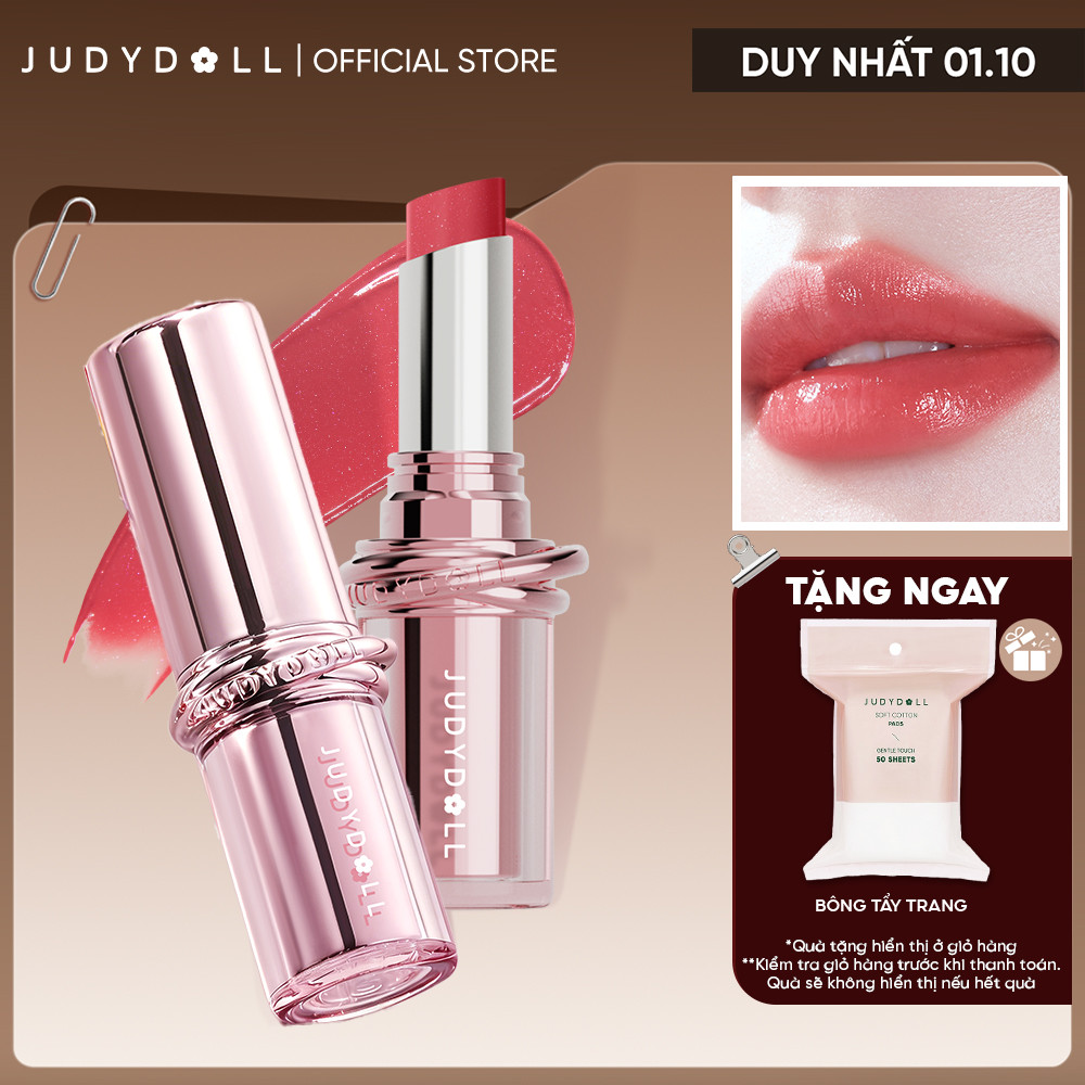 [MỚI] Son Dưỡng Có Màu JUDYDOLL Stay Shine Lipstick Căng Bóng Dưỡng ẩm Collagen PDRN Khóa màu Lâu trôi 3g