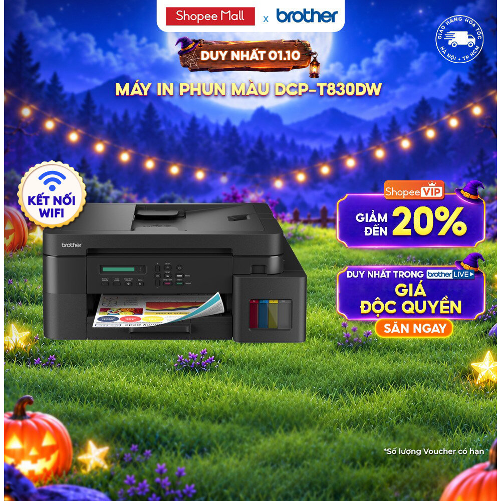 [Số lượng có hạn] Máy in phun màu đa năng Brother DCP-T830DW