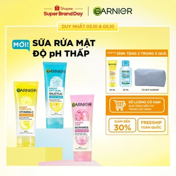 MỚI! Sữa rửa mặt dạng Gel độ PH 5 cân bằng cho mọi loại da - Garnier Low PH Gel Wash 100ml