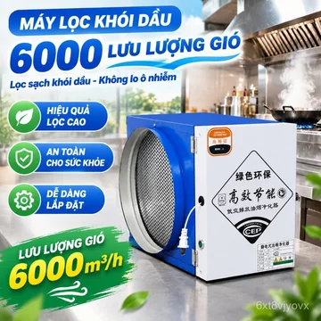 Máy lọc khói dầu 6000 m3/h cho xe bán hàng, nhà hàng bếp công nghiệp bền đẹp giao nhanh