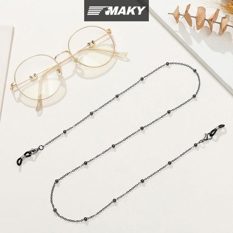Newwellknownepic Thời Trang Kính Kim Loại Đính Hạt Dây Xích Cô Gái Hạt Mùa Hè Treo Mặt nạ Dây Đeo Vòng Cổ Handmade Kính Mát Dây VN