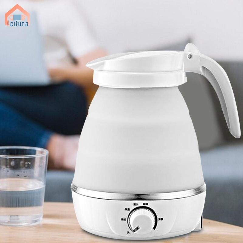 Acutuna Du Lịch Gấp Ấm Siêu Tốc Điện Nồi Hơi Nước 600ml Nhẹ Đun sôi Nhanh Nhỏ Nhỏ Gọn Dễ Dàng Bảo Quản Ấm Trà Có Thể Gập Lại