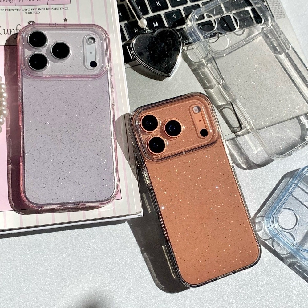 Ốp Điện Thoại Mềm Trong Suốt Lấp Lánh Cho iPhone 17ProMax 17Air 16 15 14 13 Vỏ Bảo Vệ Chống Sốc