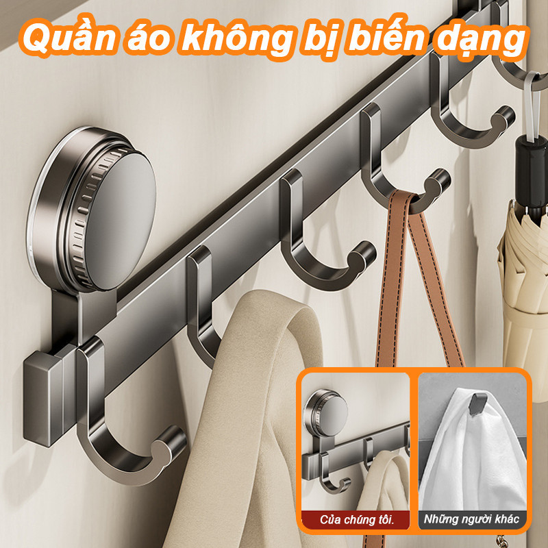Móc treo quần áo hút chân không đa năng，Móc Không Rỉ Phía Sau Cửa，Móc Cốc Hút，Chất Liệu Nhôm Chống Gỉ