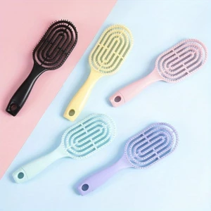 Ins Style Macaron Màu đệm không khí lược dọc tay cầm dài hộ gia đình sinh viên lược massage lớn cong túi khí lược sườn lợn lược lông xoăn