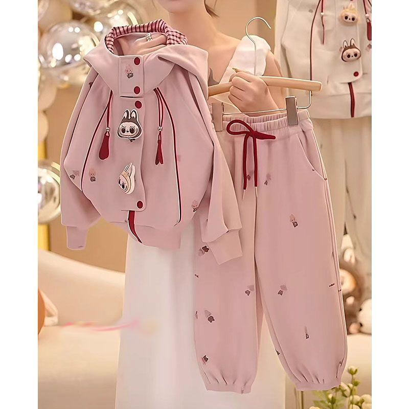 Bé Gái Phong Cách Mới Phiên Bản Hàn Quốc Quần Áo Thu Đông Bé Dễ Thương Phong Cách Phương Tây Top Có Mũ Trùm Đầu Xuân Thu Hoạt Hình Thường Ngày Phù Hợp Với