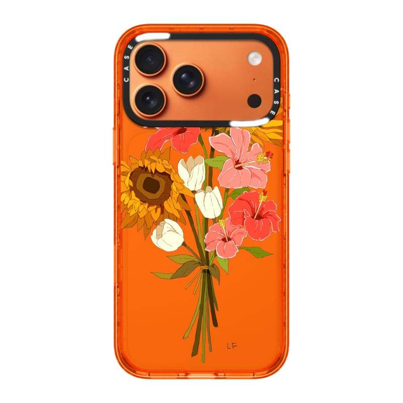 CASECASE X Hoa Hướng Dương Cam Trong Suốt Cứng Hút Từ Tính Tác Động Dành Cho Apple IPhone 12 13 14 15 16 17 Pro Max Air Plus Có Hộp