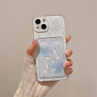 Ốp Lưng Cho iphone 17 Pro Max 17 Air 16E 13 14 15 Pro Max 11 12 13 Pro 16 Plus Ốp Lưng Bướm Ảnh Đựng Thẻ Ví TPU Dễ Thương Silicon Mềm Trong Suốt