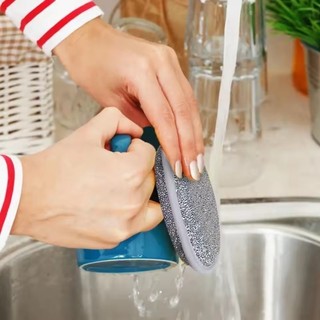 3 / 6 / 9 Miếng Bọt Biển Rửa Chén Dây Bạc Hai Mặt - Miếng Lau Nhà Bếp Có Thể Tái Sử Dụng