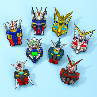 8 Cái / bộ Hoạt Hình Gundam Robot Thổ Cẩm Mecha Chiến Binh Hợp Kim Huy Hiệu Quần Áo Trang Trí Pin Trẻ Em