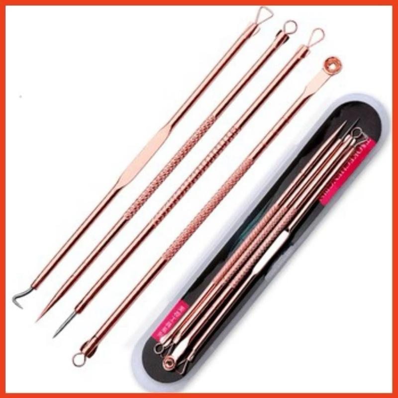 Bộ lặn mụn 4 cây 8 đầu cao cấp  thép không rỉ an toàn tiện dụng lặn hầu hết các loại mụn ..