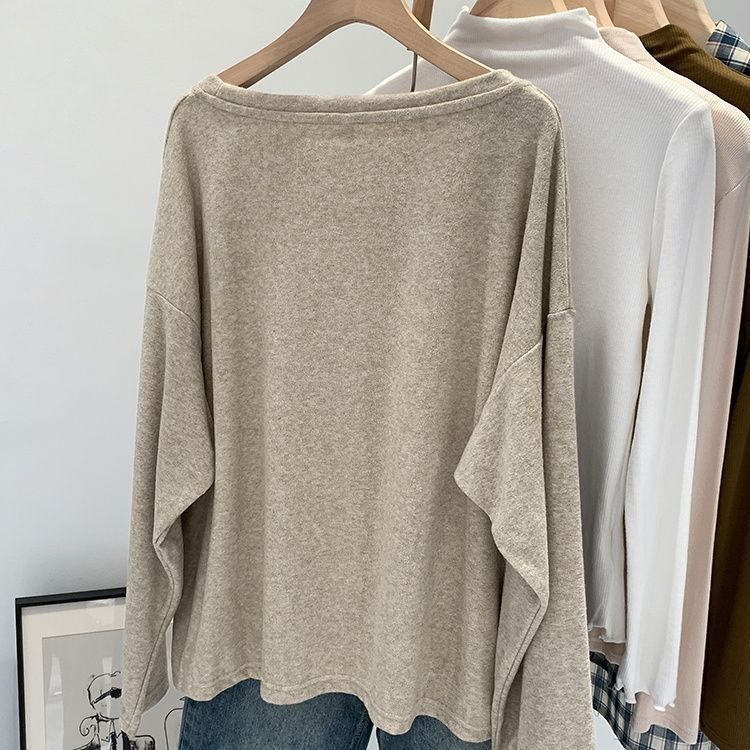 Milyfashion 2025 - Áo Len Chải Nhung Đức Cho Thu Đông, Kiểu Dáng Thoải Mái, Tay Dài