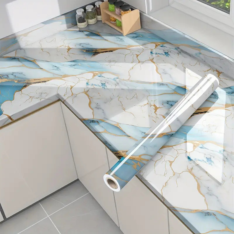 Gilt Họa Tiết Đá Cẩm Thạch Giấy Dán Tường Tự Dính Bếp Bếp Chống Dầu Miếng Dán Cải Tiến Nhà Vật Liệu Xây Dựng Nền Trang Trí Tường Giấy Dán Tường