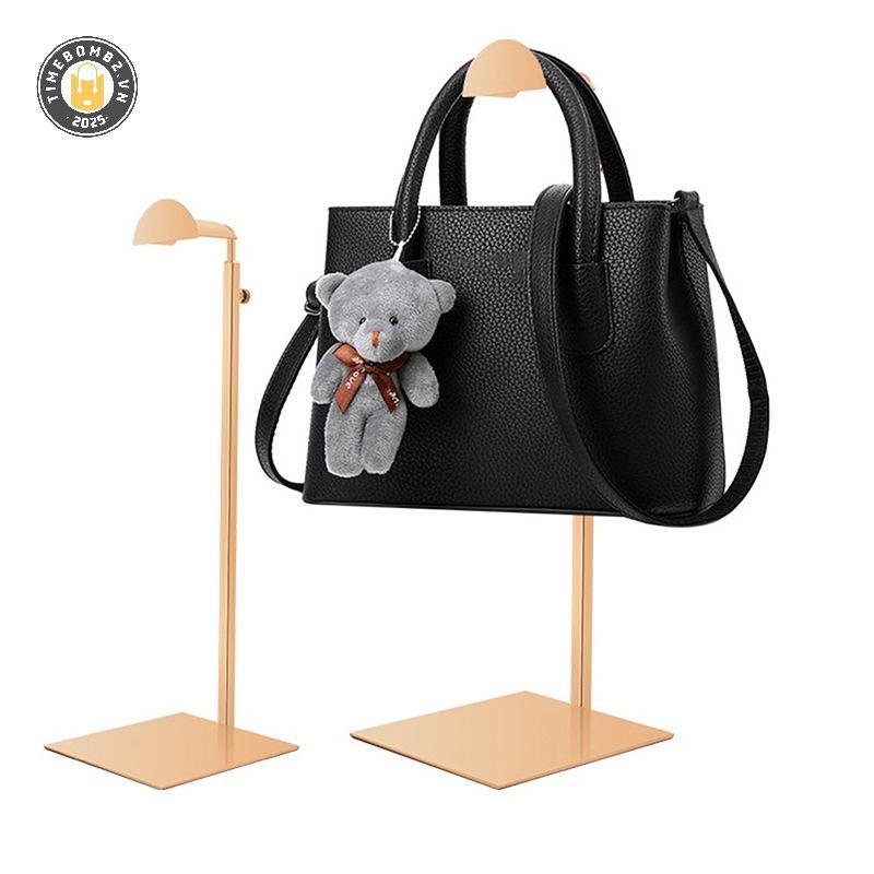 {TB & Bag} Túi vàng / bạc được đánh bóng có thể điều chỉnh Giá đựng túi xách Kệ trưng bày Túi xách Ví đựng đồ đứng.