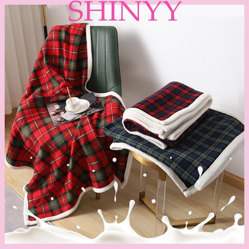 SHI Một Lớp Vintage Lưới Ném Chăn Giáng Sinh Ngủ Chăn Chất Liệu Polyester