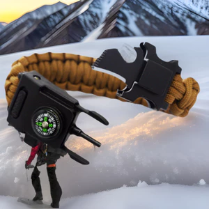 Leo núi ngoài trời Đèn LED Vòng tay Sinh tồn Paracord Tay sos Hỗ trợ khẩn cấp Dụng cụ đa chức năng Dụng cụ cắm trại ngoài trời OCX2