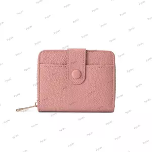 Ví ngắn PYCOU, Khe cắm nhiều thẻ Ví Mini bằng da PU, Ví gấp đôi đa chức năng nhẹ họa tiết Litchi dành cho nữ