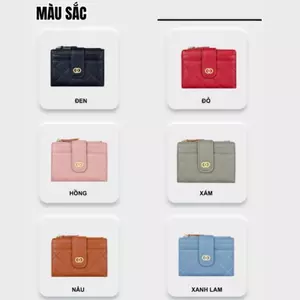 AKubi Ví Ngắn Nữ Mini AKubi Da Mềm Họa Tiết Caro Kích Thước 12,5 cm x 9 cm Đa Năng Dễ Mang Theo