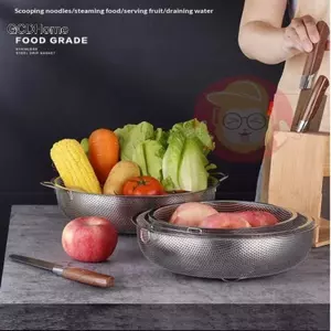 GCDHome Thép không gỉ Lỗ bếp dày đặc Lưới Sifter Lọc Lọc Giỏ sàng HOT