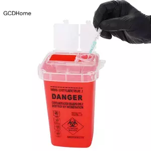 GCDHome 1L Nhựa Hình Xăm Đồ Dùng Y Tế Hộp Đựng Chất Thải Dùng Một Lần Đầu Kim Tái Chế Buets Bộ Sưu Tập Hình Xăm Phụ Kiện HOT