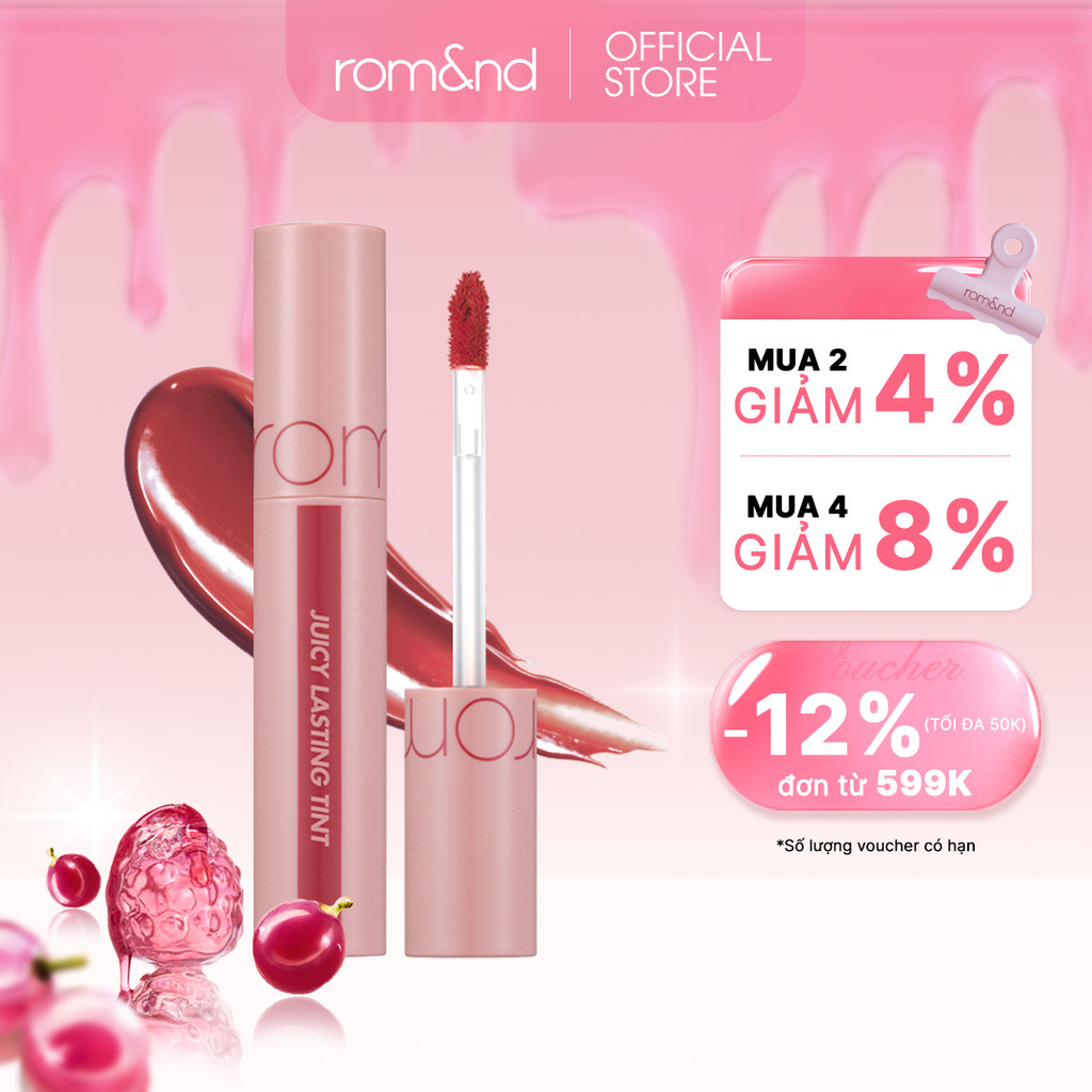 [Rom&nd] [#24 Peeling Angdoo] Son Tint lì cho môi căng mọng Hàn Quốc Romand Juicy Lasting Tint 5.5g