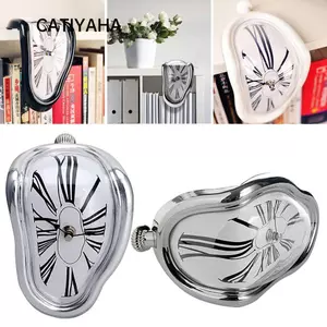 CATIYAHA Đồng hồ nóng chảy Tiểu thuyết thời trang Trang trí tường siêu nhiên Im lặng