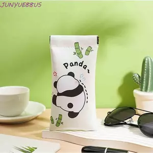 JUNYUE88US Túi Đựng Mỹ Phẩm Mini, Túi Bảo Quản Son Môi Gấu Trúc Da Pu, Túi Đựng Hàng Nhỏ Lá Mùa Xuân Túi Du Lịch Đồ Dùng Trang Sức Túi Bảo Quản Túi Kính Thay Đổi Lưu Trữ