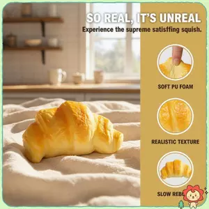 Squishy Bóp Đồ Chơi Đàn Áp 1 Cái Mềm Croissant Mèo Paw Chiên Bột Sti Đồ Chơi Tăng Chậm Cho Trẻ Em Người Lớn Quà Tặng Giải Trí