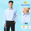 Áo sơ mi nam YODY dài tay vải polyester nano solid ít nhăn nhàu đứng form thêu cổ thoáng mát TRA - SMM7095