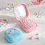 Di Động Mini Dễ Thương Hình Thỏ Gấp Đệm Chải Tóc Du Lịch Massage Lược Vuông Gương Detangling Bàn Chải Dành Cho Nữ