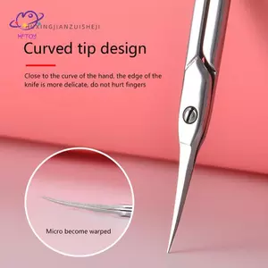 HFTOY Thép không gỉ Cắt lớp biểu bì Kéo Tông đơ Tẩy da chết Dụng cụ làm móng Dụng cụ chuyên nghiệp (Thế hệ thứ hai) ~