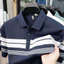 Áo sơ mi polo ngắn tay cổ sọc thoáng khí mùa hè nhẹ dành cho nam