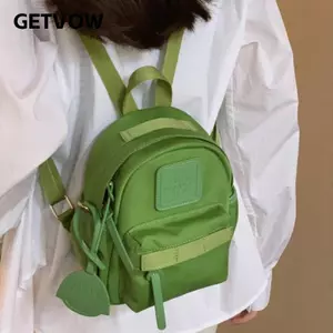 Túi đi học GETVOW, Túi ba lô màu trơn Mini, Ba lô du lịch bằng vải Canvas thời gian giải trí dành cho học sinh