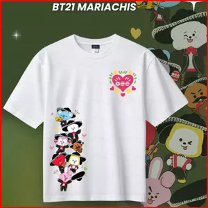 Áo thun cotton ARMY BTS BT21 V VAN KOYA‌ RM ‌RJ‌ Áo ngắn tay Jin SHOOKY MANG CHIMMY COOKY