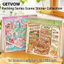 GETVOW Mini Phong Cảnh Dán, Die-cut 10 Cảnh Thu Nhỏ Cảnh Miếng Dán, PET Store Series Xếp Chồng Miếng Dán Quà Tặng Ngày Lễ