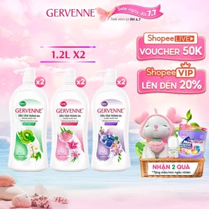 Combo 2 Sữa tắm trắng da 1.2L hương nước hoa Gervenne