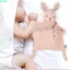QEARY Chăn Gạc Cotton Cho Bé, Hoạt Hình Tai Thỏ Thoải Mái Khăn Nước Bọt, Búp Bê Dễ Thương Vô Hại Đồ Chơi Cảm Giác Mềm Chăn Ngủ Sơ Sinh Chăm Sóc Sơ Sinh