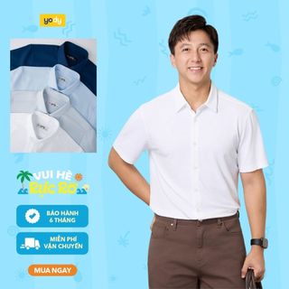 Áo sơ mi nam YODY  cộc tay nano chống nhăn khử mùi MOSH25A165