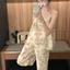 Phụ Nữ Ren Hoa Sling Bộ Đồ Ngủ Với Quần Dài Cho Phòng Ngủ Nghỉ Hàng Ngày Ngoài Trời Thường Ngày Thư Giãn Dịp Hàng Ngày