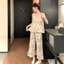 Phụ Nữ Ren Hoa Sling Bộ Đồ Ngủ Với Quần Dài Cho Phòng Ngủ Nghỉ Hàng Ngày Ngoài Trời Thường Ngày Thư Giãn Dịp Hàng Ngày