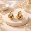 Bông tai nút THEGIRL8B, Bông tai xoắn không đều hình học, Thiết kế nhiều lớp sáng tạo Phong cách Chunky Vintage Bông tai đinh tán kim loại hàng ngày