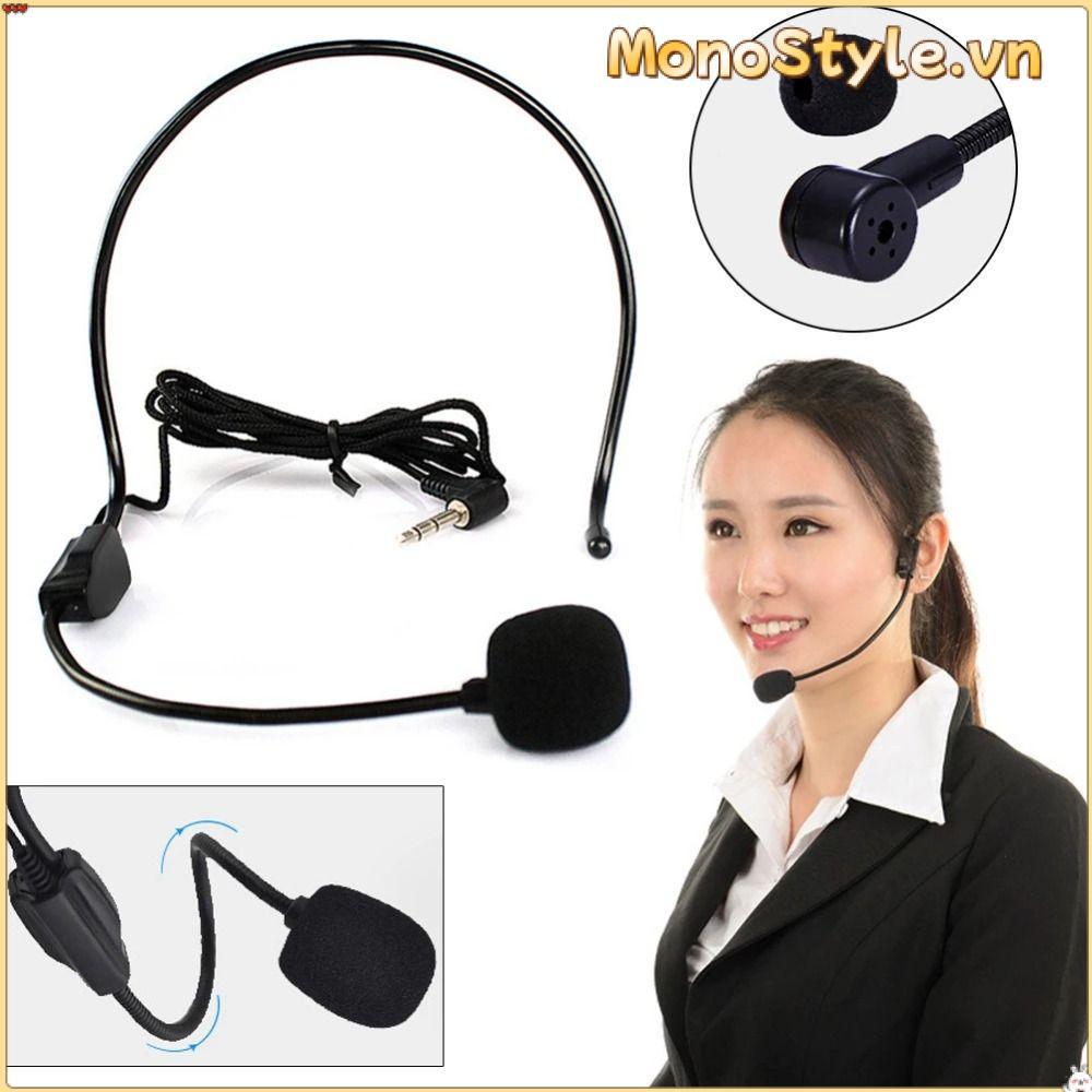 Micro có dây MONOSTYLE, Micrô tai nghe linh hoạt di động, Loa sân khấu giảng dạy Bài phát biểu phỏng vấn phích cắm 3,5 mm Mic