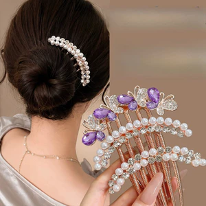 Bướm Zircon Hình Chữ U Đính Hạt Kẹp Tóc Nữ 2026 Cao Cấp Đầu Sau Kẹp Tóc