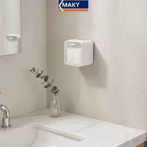 MAKY Cotton Swag Giá Đỡ Kéo Ra Miếng Lót Cotton Hộp Bảo Quản Nhựa Trong Suốt Cho Phòng Tắm Vanity Trang Điểm Bàn Tổ Chức VN
